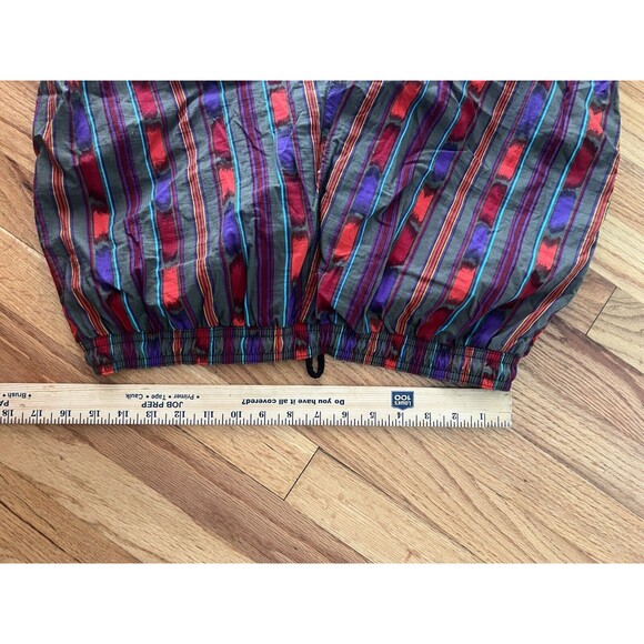 Vtg 80 90's Pacific Scene Men Wild TRIBAL Geometric Swim Shorts Purple Trunks L - Picture 4 of 7